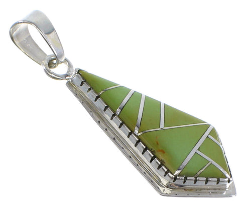 Genuine Sterling Silver And Turquoise Inlay Jewelry Pendant AX48345